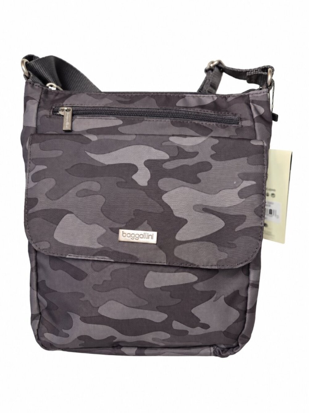 New Baggallini Town Bagg Gray Camo Crossbody